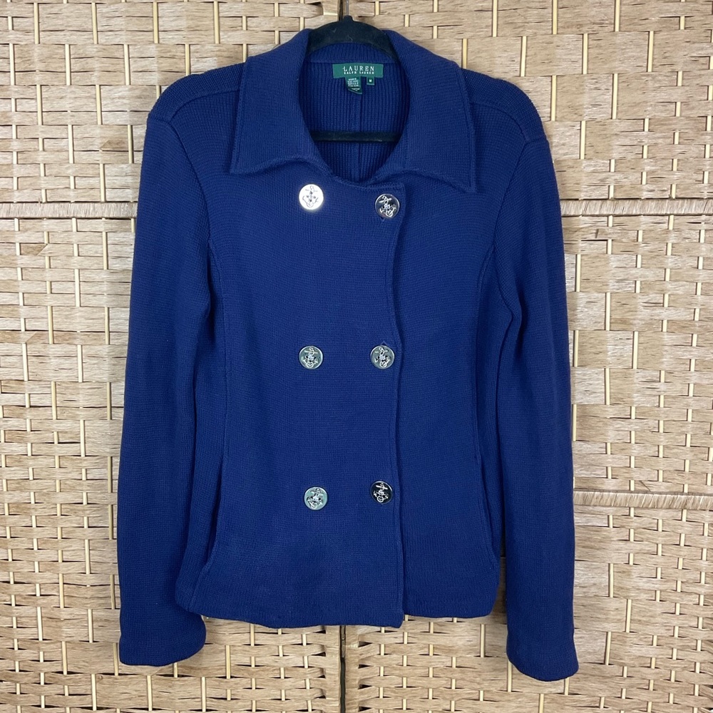 Ralph Lauren Nautical Sweater Jacket Double Breasted Size M